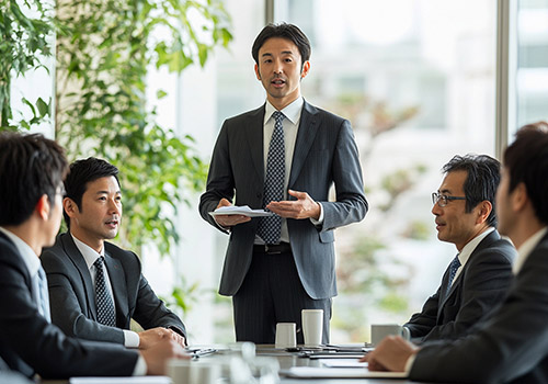 会社員達が会議をしている様子